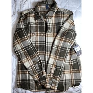 Brown Plaid Long Sleeve Shirt Medium Men